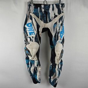 One Industries Carbon One MX Racing Pants Blue Black White Men's Size 34 x 26